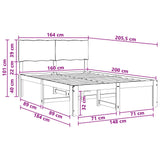 Double Bed Frame with Headboard ROSTOCK Natural 160 x 200 cm 3405420