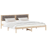 Bed Frame with Headboard Taupe 200 x 200 cm Solid Pine Wood 3394236