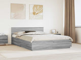 Bed Frame Grey Sonoma 150 x 200 cm Engineered Wood 3408066