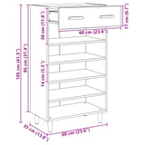 Shoe Cabinet Plain Old Wood 60 x 35 x 105 cm Engineered Wood 8004210