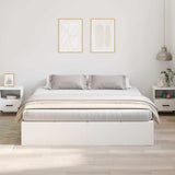 Storage Bed Frame White 200 x 200 cm Engineered Wood 3335357