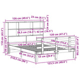 Bookcase Bed without Mattress Wax Brown 120x190 cm Small Double Solid Wood Pine 3322769