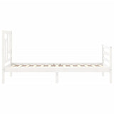 Bed Frame without Mattress White Single Solid Wood 3194927