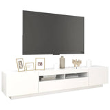 TV Cabinet with LED Lights White 200x35x40 cm 3081906