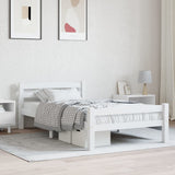 Bed Frame without Mattress White Solid Pinewood 100x200 cm 322069