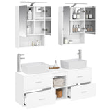 Bathroom Furniture Set 5 pcs White Engineered Wood and Glass 3406839