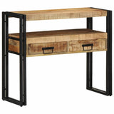 Console Table with Shelf Brown 90 x 33 x 75 cm Solid Mango Wood 4102742
