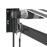 Retractable Awning Anthracite and White 3.5x2.5 m Fabric&Aluminium 3216119