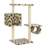 Cat Tree with Sisal Scratching Posts 260 cm Beige Paw Prints 170535