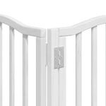 Dog Gate with Door Foldable 9 Panels White 450 cm Poplar Wood 3155591
