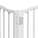 Dog Gate with Door Foldable 15 Panels White 750 cm Poplar Wood 3155593