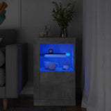 Side Cabinet with LED Lights Concrete Grey Engineered Wood 836636