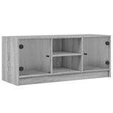 TV Cabinet with Glass Doors Grey Sonoma 102x37x42 cm 836376