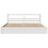 Bed Frame with Headboard without Mattress White 200x200 cm 3306004