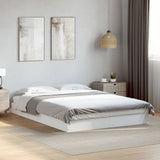 Bed Frame without Mattress White 135x190 cm Double Engineered Wood 842042
