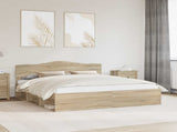 Bed Frame with Headboard Sonoma 180 x 200 cm Solid Pine Wood 3412864