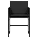 Garden Chairs with Cushions 4 pcs Black Poly Rattan 365001