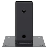 Post Bases Square 12 pcs Anthracite 61x61 mm Powder-coated Steel 42000023