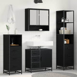 Bathroom Furniture Set 4 pcs Black Oak Engineered Wood 3402499