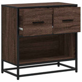 Bedside Cabinet Brown Oak 60x31x60 cm Engineered Wood and Metal 848698