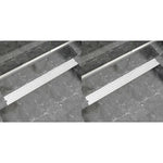 Linear Shower Drain 2 pcs Bubble 1030x140 mm Stainless Steel 275970