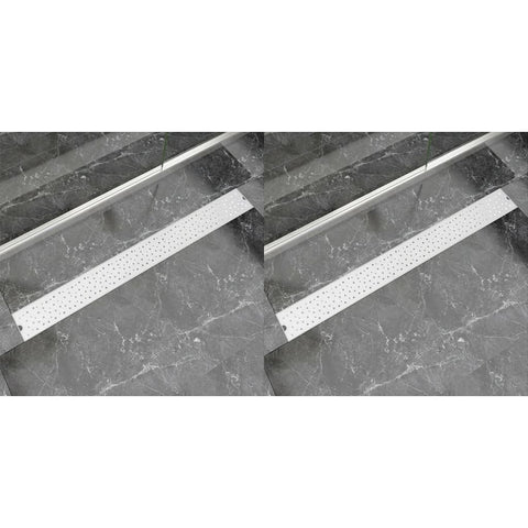 Linear Shower Drain 2 pcs Bubble 1030x140 mm Stainless Steel 275970