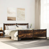Metal Bed Frame without Mattress Smoked Oak 200x200 cm 3301358