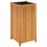 Garden Planter with Liner 50x50x100 cm Solid Wood Acacia 366447