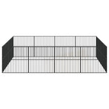 Dog Playpen 16 Panels Black Galvanised Steel 3209555