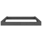 Sandbox with Seats Grey Square Solid Wood Pine 825046