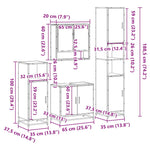 ZNTS 4 Piece Bathroom Furniture Set Grey Sonoma Engineered Wood 3301218