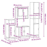 ZNTS 4 Piece Bathroom Furniture Set Grey Sonoma Engineered Wood 3301218