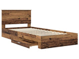 Bed Frame with Headboard Old Wood 90 x 190 cm Engineered Wood 3409701
