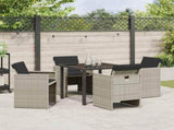 Garden Dining Set 5 pcs Light Grey Poly Rattan 3380609