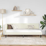 Corner Bed Frame with Headboard Cream 80 x 200 cm Velvet 42016335