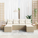 Garden Sofa Set with Cushion 6 pcs Beige and Cream Poly Rattan 3356811