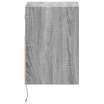 ZNTS Wall-mounted Bedside Cabinet with LED Lights Grey Sonoma 3307985