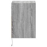 ZNTS Wall-mounted Bedside Cabinet with LED Lights Grey Sonoma 3307985