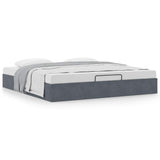 Ottoman Bed Frame No Mattress Dark Grey Super King Velvet 3311004