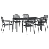 ZNTS 7 Piece Garden Dining Set Anthracite Steel 3188003