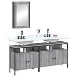 3 Piece Bathroom Furniture Set Grey Sonoma Engineered Wood 3214788