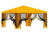 Garden Gazebo with Sidewalls 3 x 3 m Yellow Polyester and Steel 900368