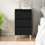 ZNTS Bedside Cabinet Black 40x35x70 cm Engineered Wood 819661