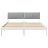 Bed frame White and light grey 160 x 200 cm Solid pine wood 878668