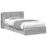 Bed Frame with Storage Grey Sonoma 100 x 200 cm Engineered Wood 3433547