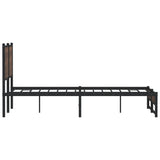 Metal Bed Frame without Mattress Brown Oak 137x190 cm 4007939