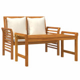 Garden Lounge Set Cream White Solid Acacia wood 2-seater 312141