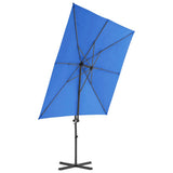 Cantilever Garden Parasol with Steel Pole Azure Blue 250x250 cm 46991