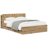 Bed Frame with Storage and Headboard Artisan Oak 120 x 200 cm 3445802