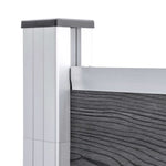 WPC Fence Set 5 Square + 1 Slanted 965x186 cm Grey 3053237